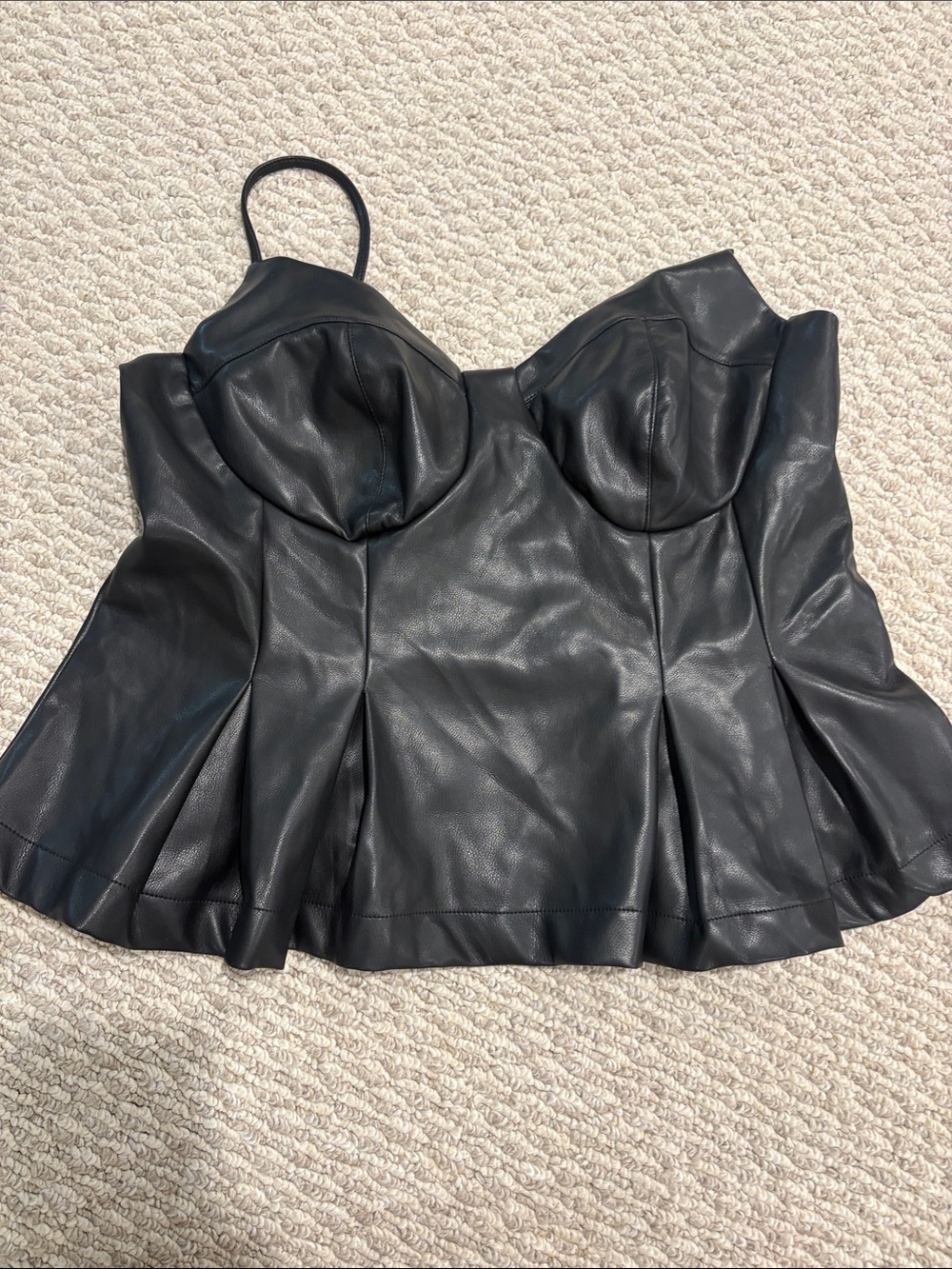 Bar III Black Faux Leather Bustier
